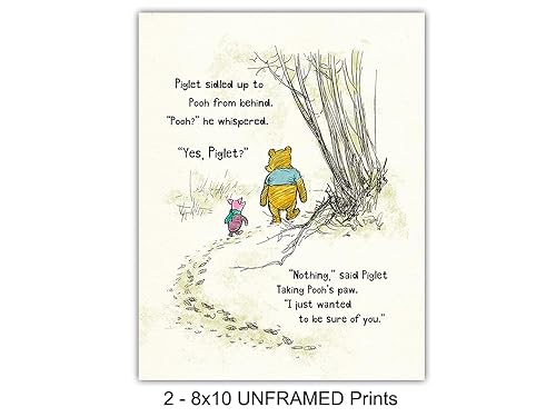 Miniatura 4 de A. A. Milne Wall Art & Decor Poster Set 8x10 - Girls Bedroom Decor - Kids, Boys Room, Baby Nursery Decor - Wall Decor for Toddler - Always Remember