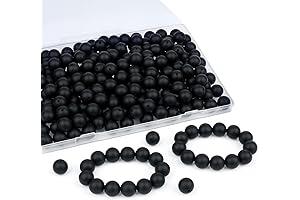 Silicone Beads Necklace - 120-Piece Black Silicone Beads for Jewelry Making and Crafts