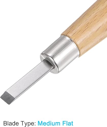 Miniatura 3 de uxcell Cuchillo de tallado de madera, cinceles, acero al carbono 50# de 0.079 pulgadas, pequeño grabado plano para escultura de manualidades,