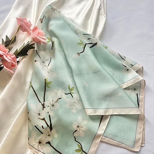 Miniatura 162 de FONYVE - Pañuelo de satén sedoso de tamaño mediano para mujer, cuadrado, 27.5 x 27.5 pulgadas