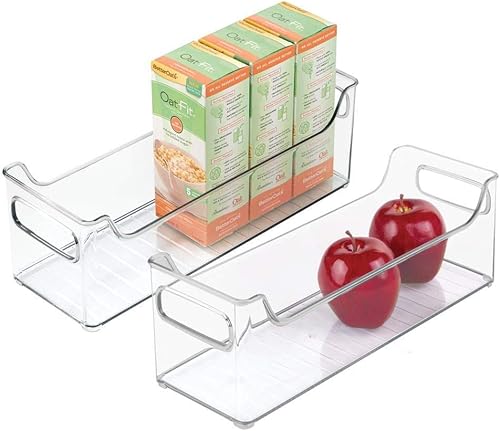 iDesign B00TFDFS6E - Organizador de plástico para refrigerador y congelador con asas contenedor transparente para alimentos bebidas organización de disponible en Yaxa Colombia