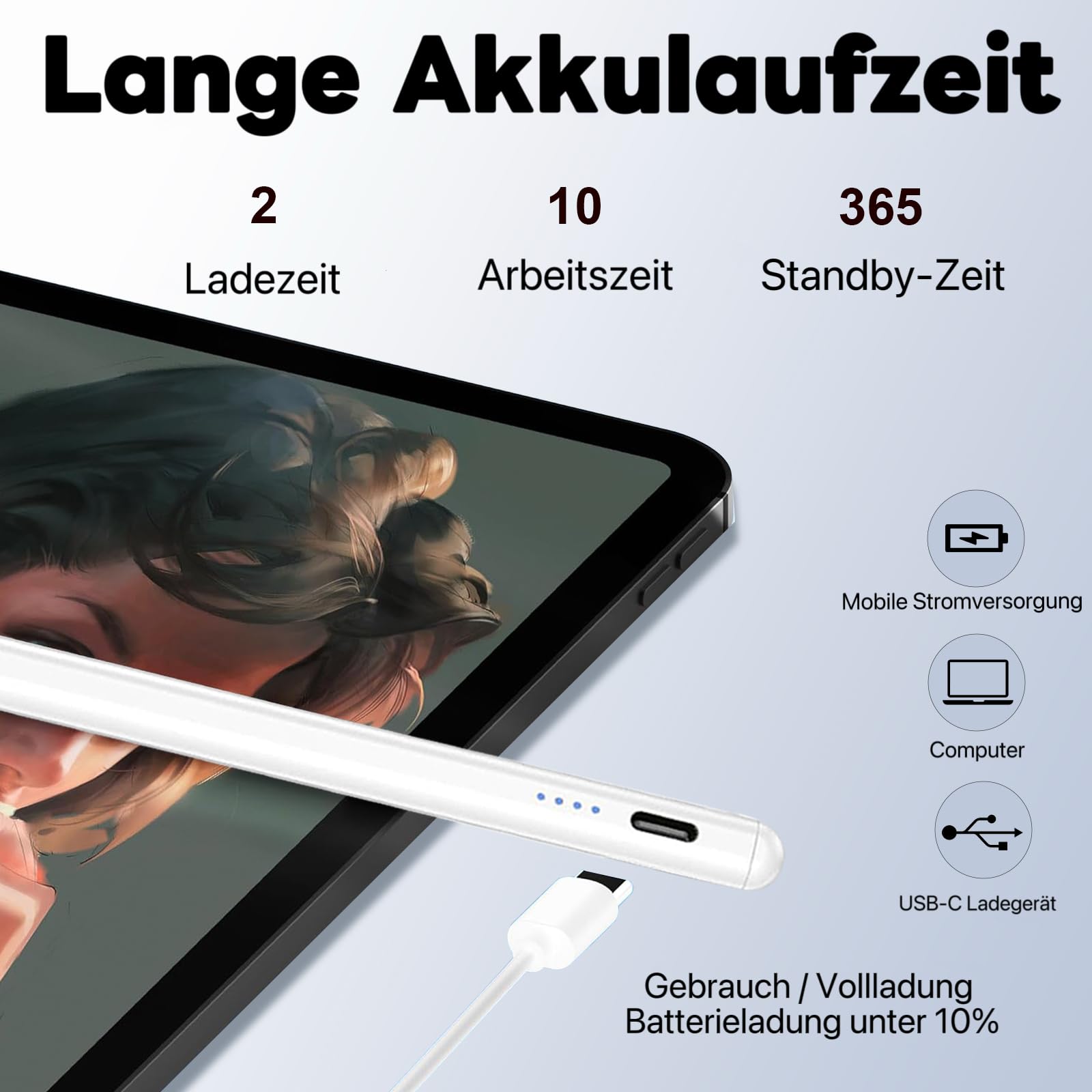 Stylus Pen für AMZ Fire Max 11 Table Fire HD 10 Touch Screen Pen Schreibstift für Honor Pad 10/ X8a/MagicPad 2/XIAOMI Pad 7/6/PRO/Redmi PadSE Tablet Eingabestifte Pencil (Lila)