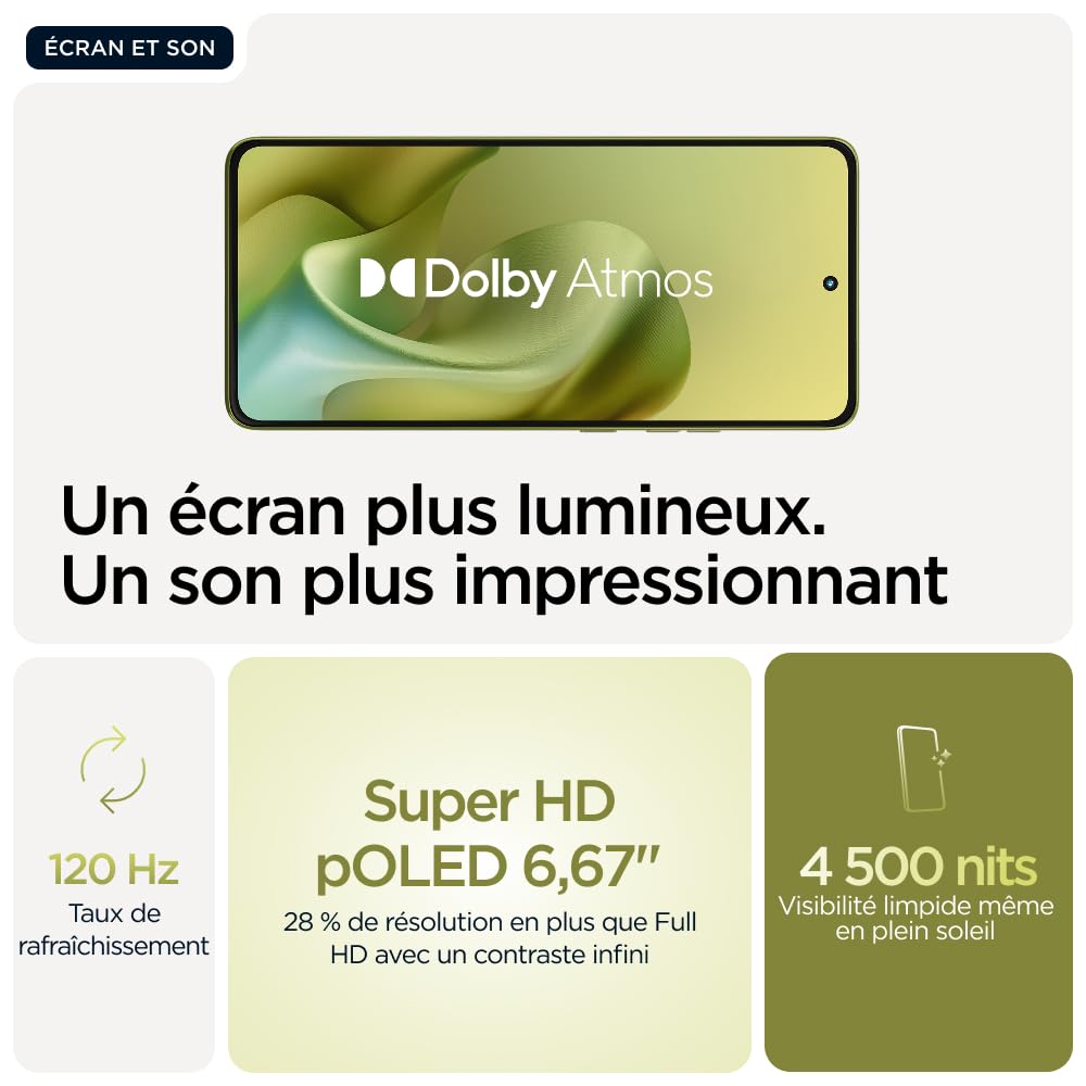 Moto g 86 8, 256 Go, Golden Cypress (Vert) | smartphone debloqué, écran 6,67", appareil photo 50 MP, batterie 5200 mAh, coque de protection et câble USB C inclus
