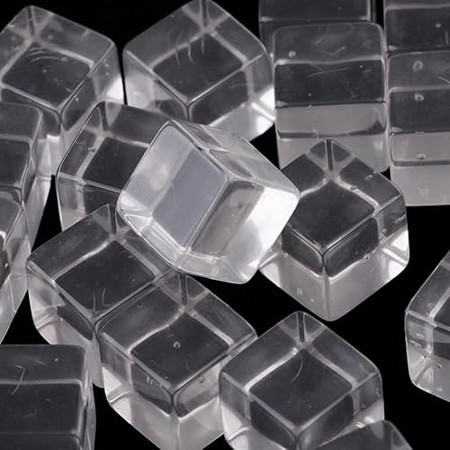 Miniatura 3 de 25 dados cuadrados de acrílico transparente de 0.631 pulgadas para recuerdos de fiesta, juegos de mesa, juegos de mesa, proyectos de manualidades