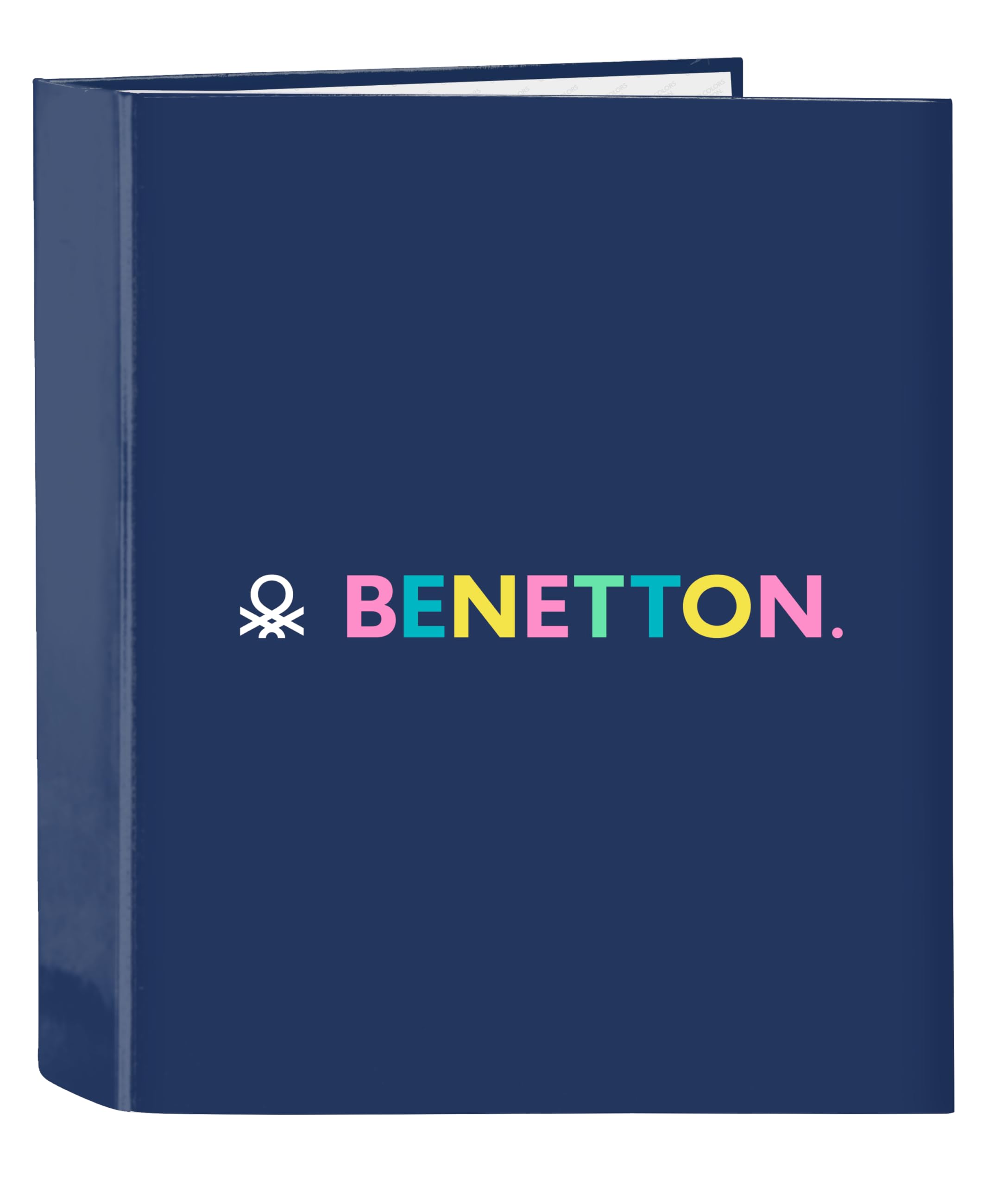 Safta -M657 Benetton Cool Folio Folder 4 Rings, Ideal for Children of Different Ages, Comfortable and Versatile, Quality and Resistance, 27 x 6 x 33 cm, Navy Blue, Standard (512450657), Navy,