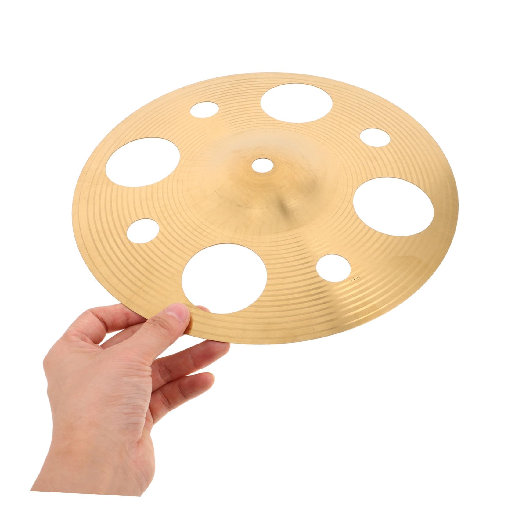 TOPBATHY Trommelbecken Mit Loch 9 Zoll Goldenes Effektbecken Aus Legierung Für Percussion Splash-Becken Mit Wasserklang Leichtes Handbecken Für Bühne Musikunterricht Und Outdoor
