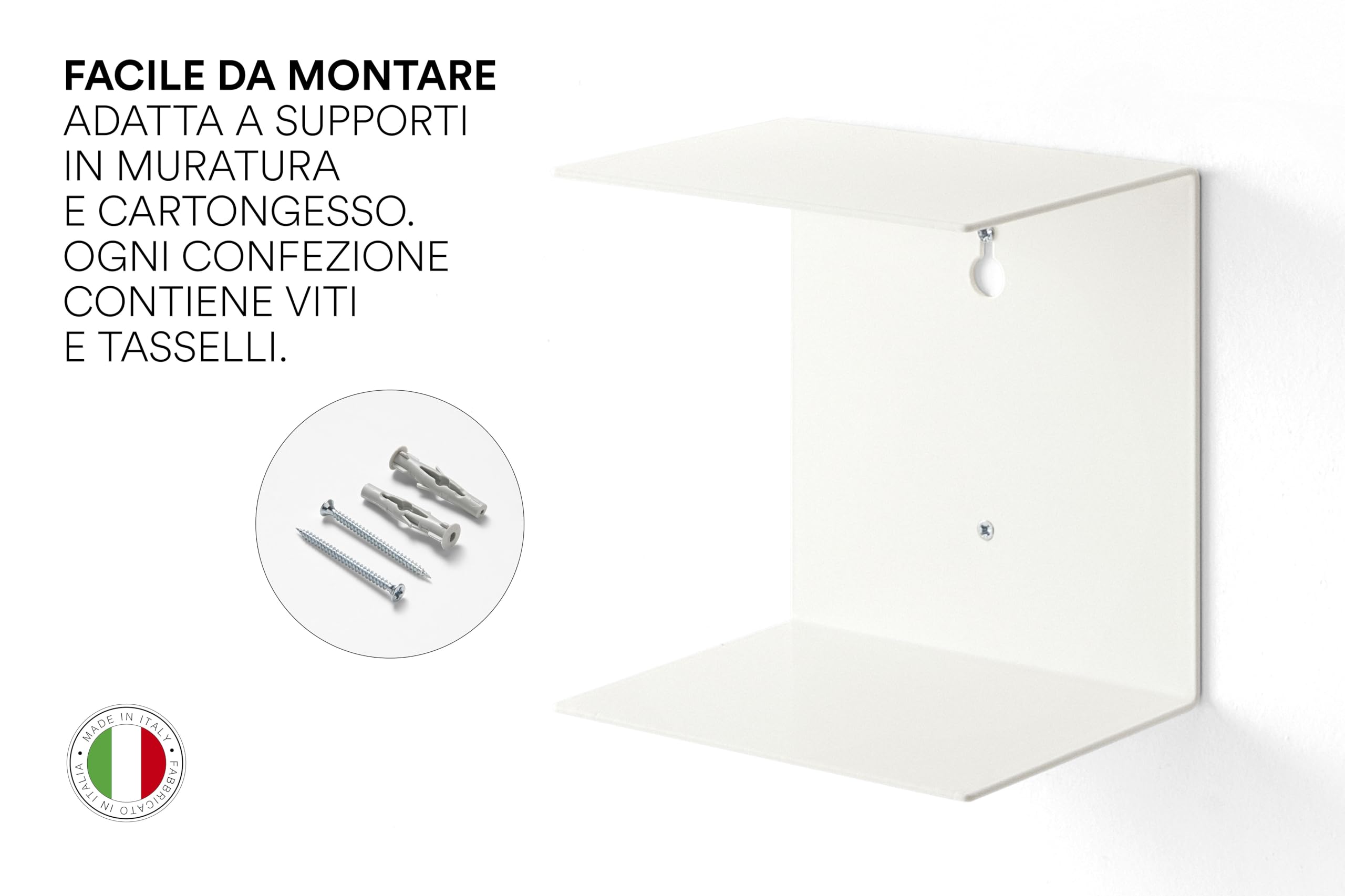 D-Segno Libreria da Parete Invisibile in Metallo – Mensole da Muro di Design, Libreria sospesa salvaspazio, mensole a scomparsa per libri – Made in Italy
