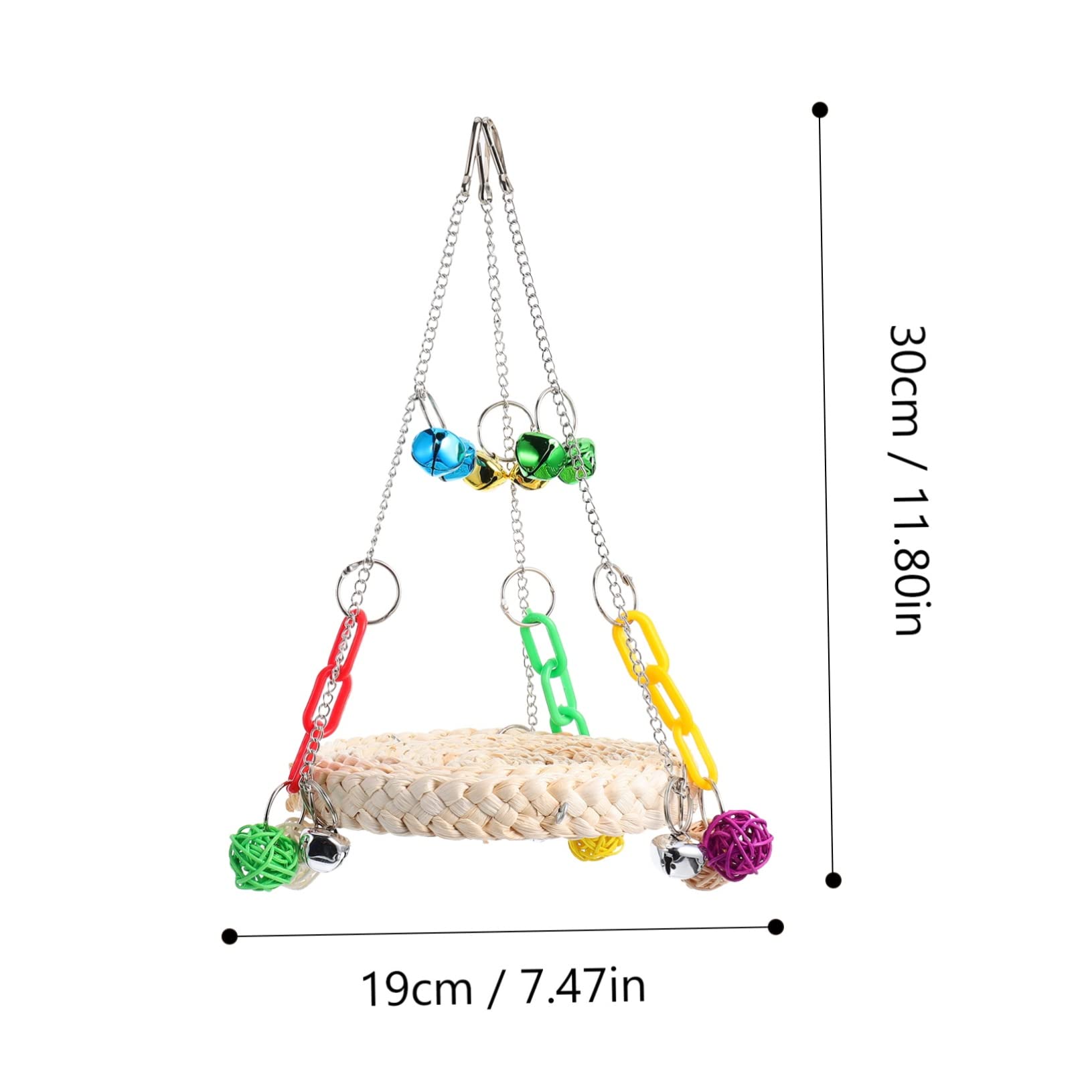 ifundom Parrot Swing Hammock Rattan Balls Bird Cage Chewing for Pet Birds Easy to Hang Indoor Outdoor Safe Rattan Material for Conures Parakeets More