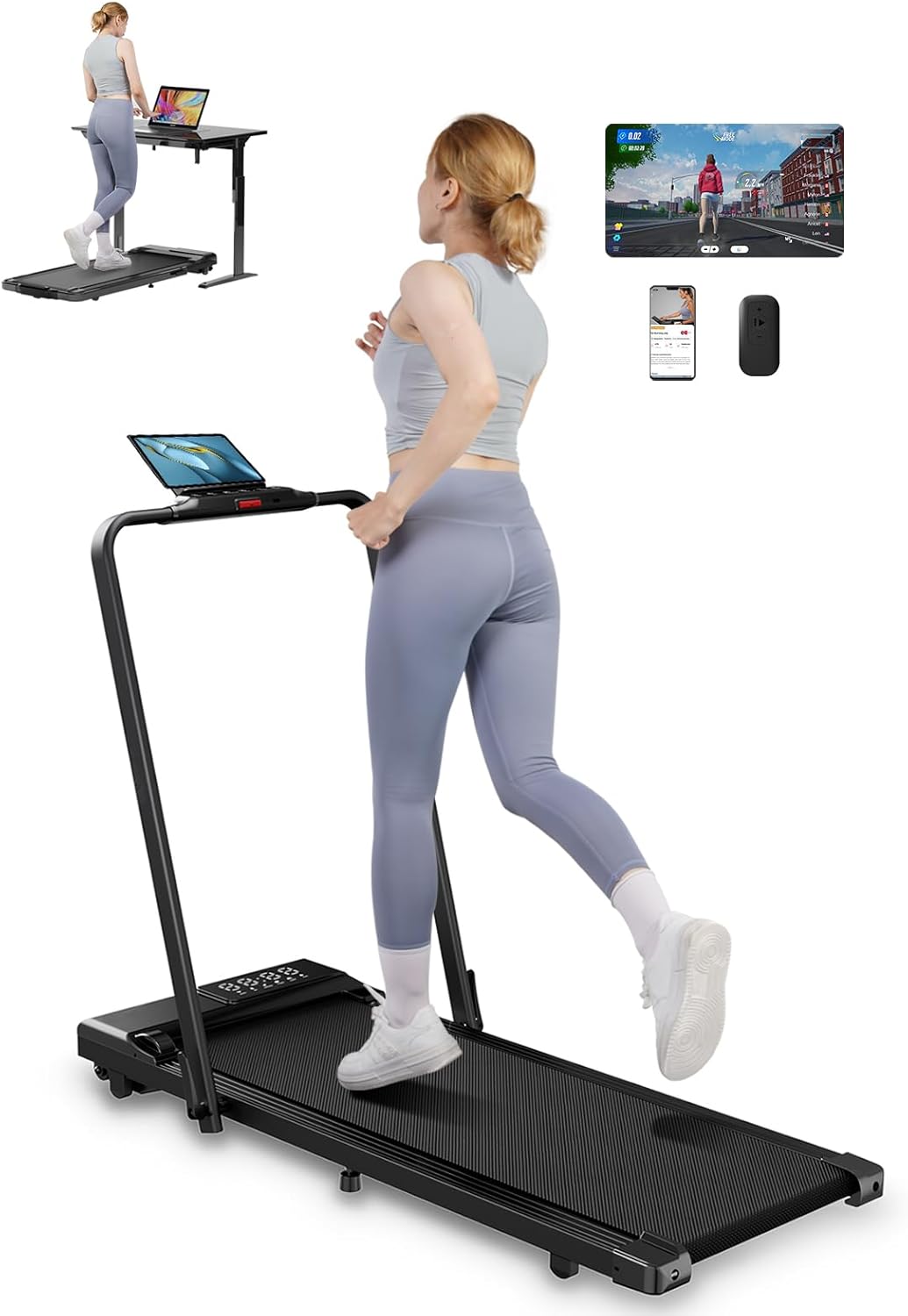 3 in 1 Under Desk Walking Pad Treadmill, Foldable Walking Pad, 300 lbs Capacity – 3.0HP Quiet Running Machine, Compact Space Folding Treadmill for Small Spaces, Installation-Free 3 in 1 Under Desk Walking Pad Treadmill, Foldable Walking Pad, 300 lbs Capacity – 3.0HP Quiet Running Machine, Compact Space Folding Treadmill for Small Spaces, Installation-Free