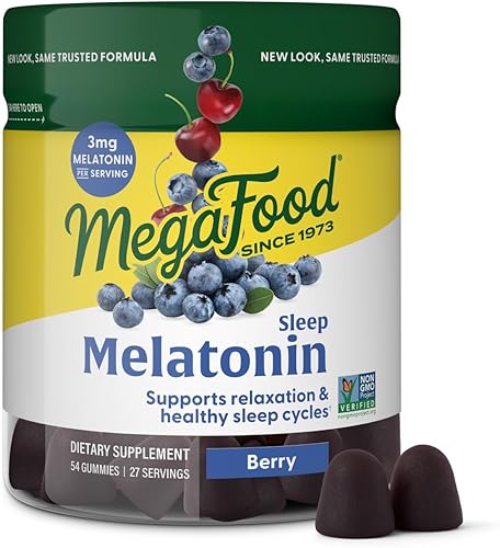 Vista 8 de MegaFood Gomitas de melatonina – Melatonina 3 mg por porción para ayudar a relajarse y conciliar el sueño – Gomitas para dormir para adultos – Sabor