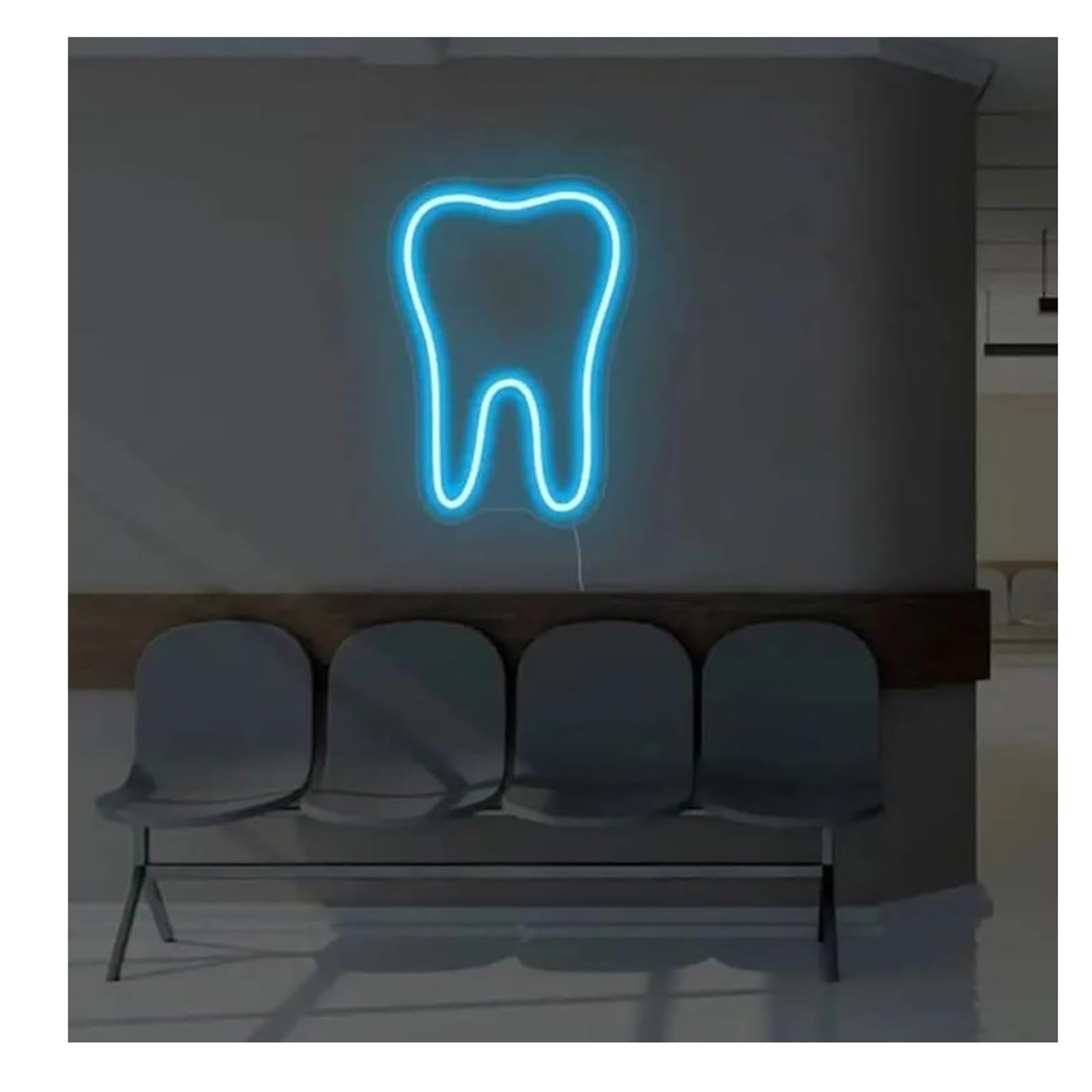 Insegna luminosa al neon Insegna al Per neon con scritta Denti, luce decorativa per clinica odontoiatrica(Ré)