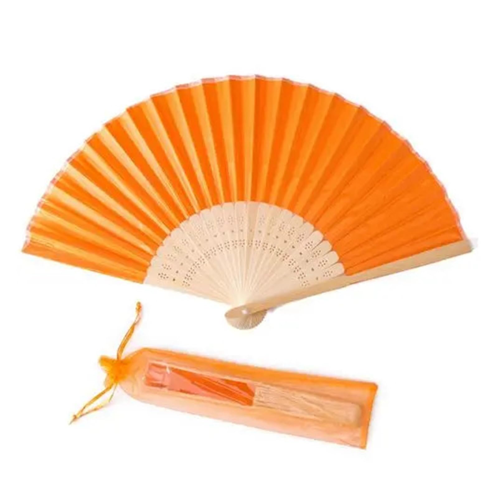 30 Stück Handfächer, Hochzeitsfächer, Vintage-Fächer, Hochzeitsbevorzugung Für Haushalt Wohnen(Orange)