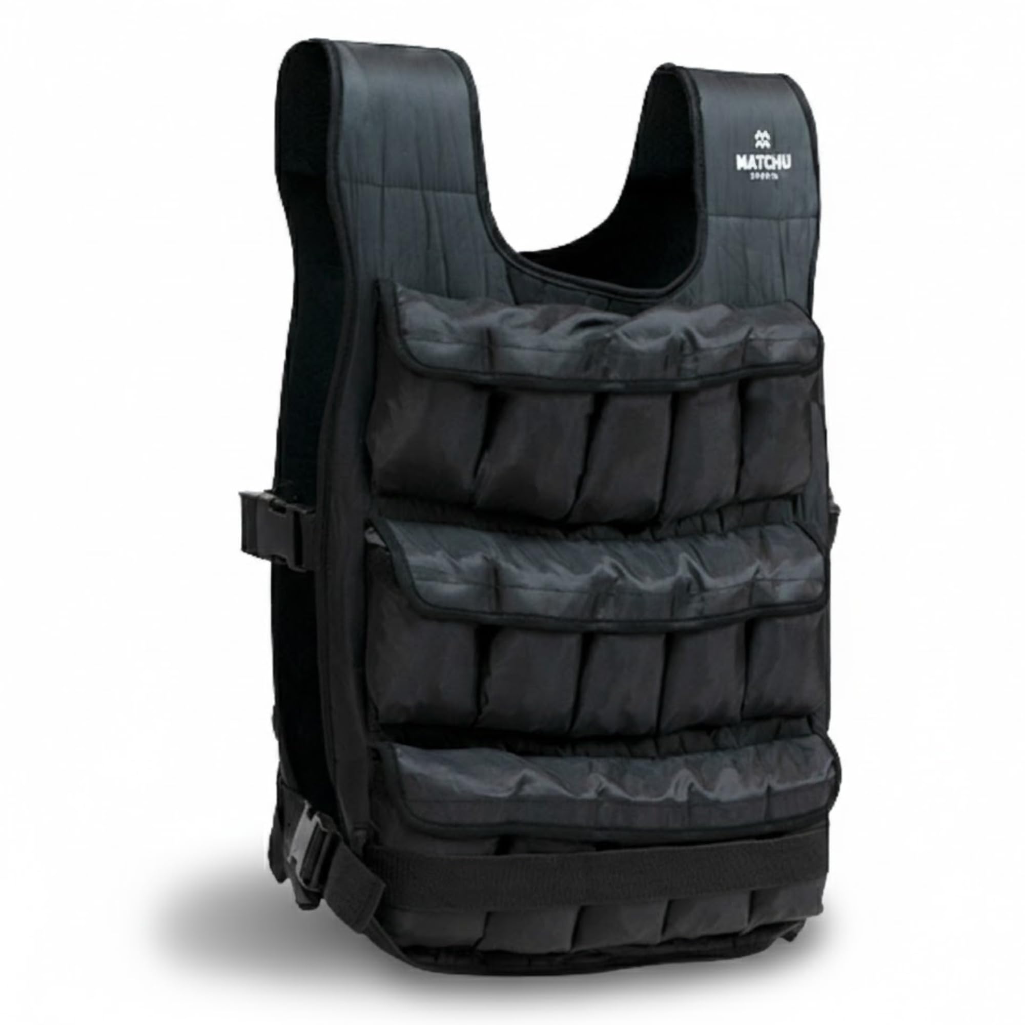 Matchu Sports - Gilet lesté 20 kg - réglable - noir - pour fitness et course - acheter un gilet lesté - gilet lesté - gilet lesté