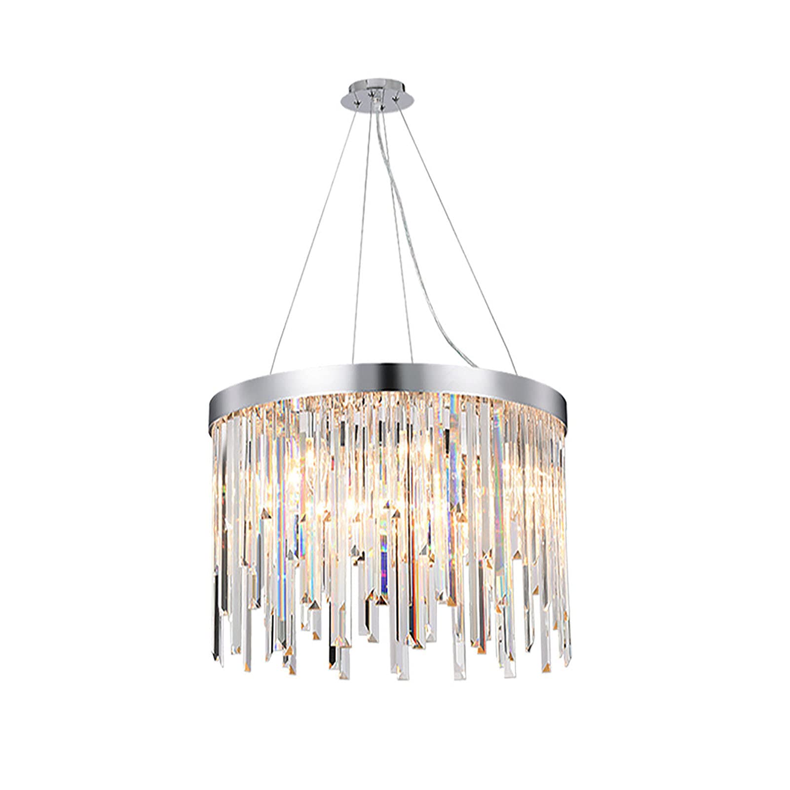 Lustre en cristal argenté E14 de luxe nordique pour illuminer un salon