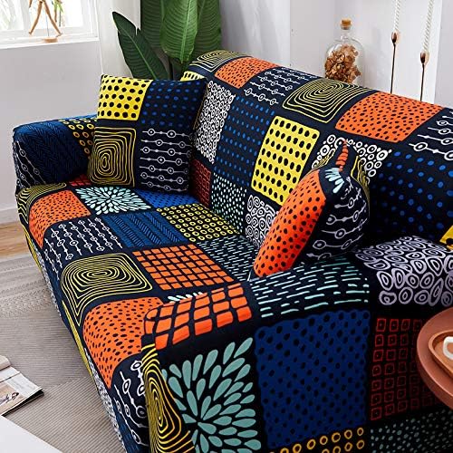 Miniatura 3 de Hoobuy Funda de sofá estampada, Funda elástica para sillón, Funda de sofá para sillón de 3 plazas con dos fundas de almohada gratis Bragg (3