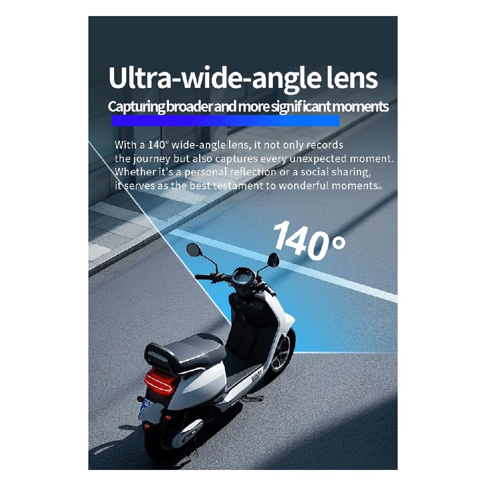 Dashcam per Moto 2K HD Hotspot Mobile Specchio Retrovisore Alimentato da USB Telecamera Panoramica per Sport All'Aperto Azione