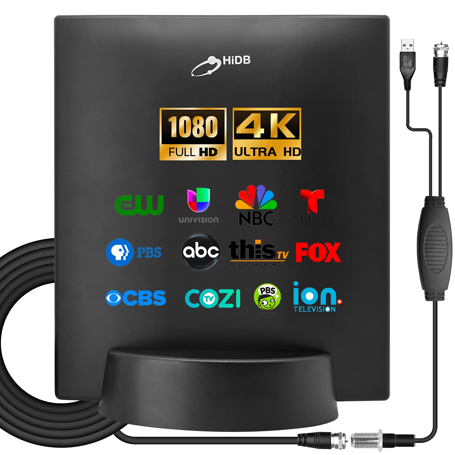 Indoor TV Antenna, Amplified HD Digital TV Antenna Long Range Reception