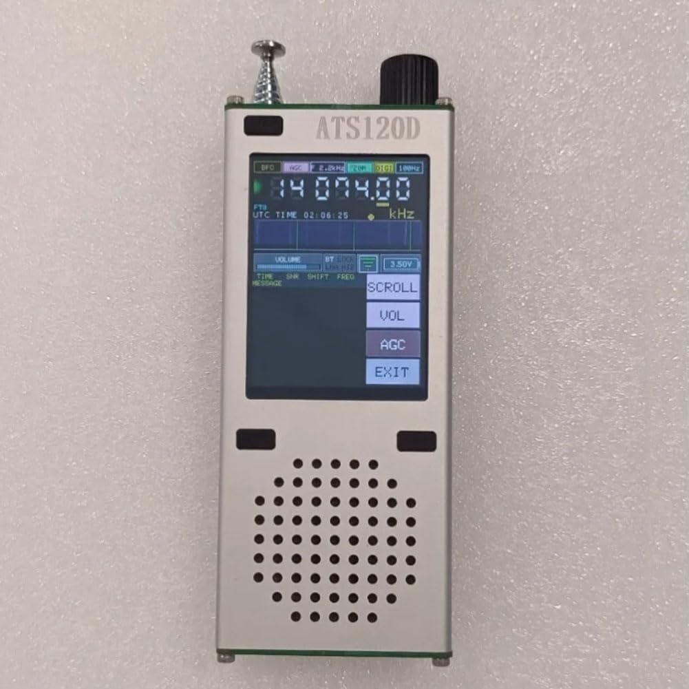 SI4732++Bluetooth+2,4-calowy dotykowy LCD FM, AM, LSB, USB odbiornik radiowy z pasmem lotniczym cyfrowe dekodowane radio srebrny stop aluminium
