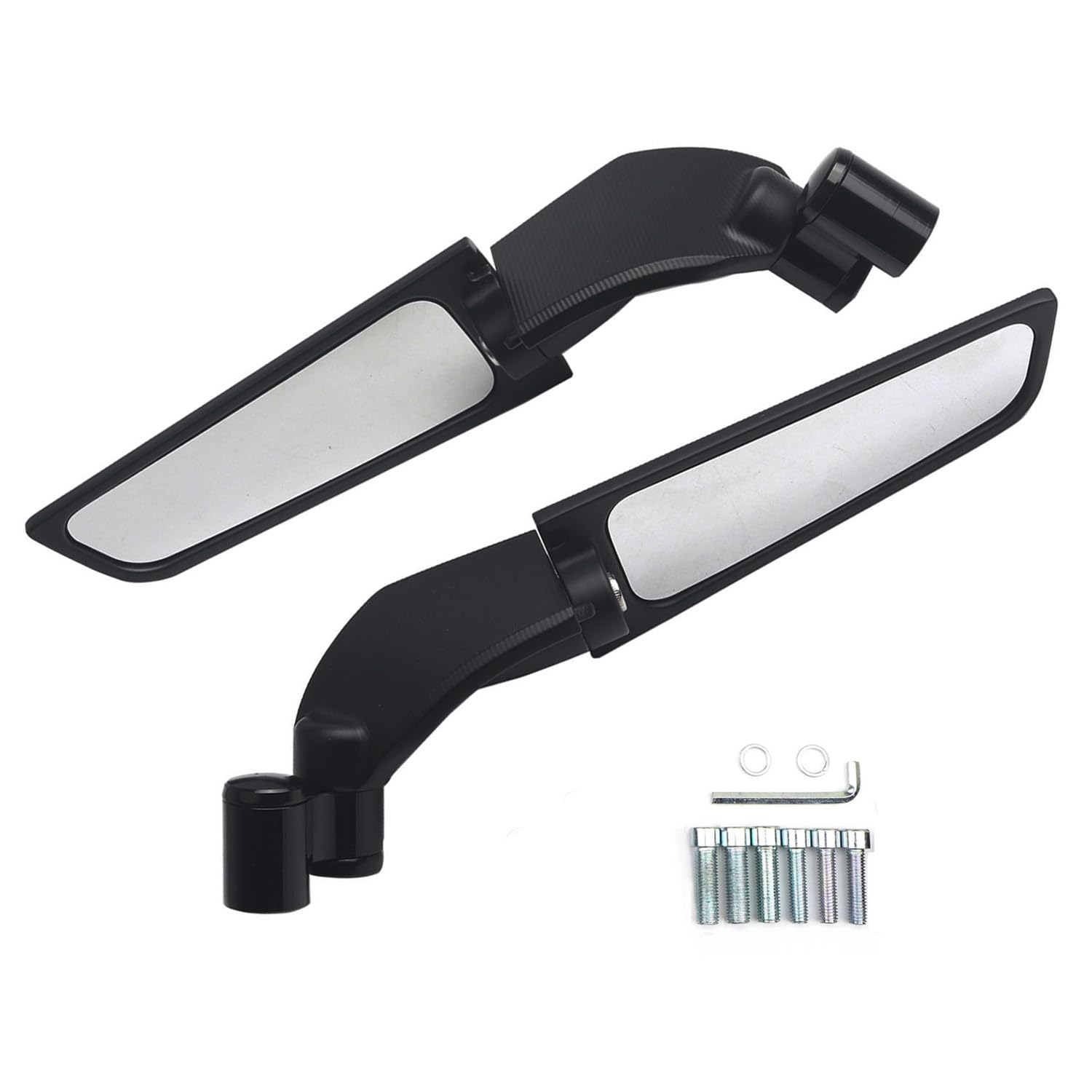 Rétroviseurs latéraux pour moto - Rotation à 360° - En alliage d'aluminium - Vis M8 M10 - Installation facile - Compatible avec MT 07 MT 09/09SP MT 10/10SP MT15 (grande taille B)