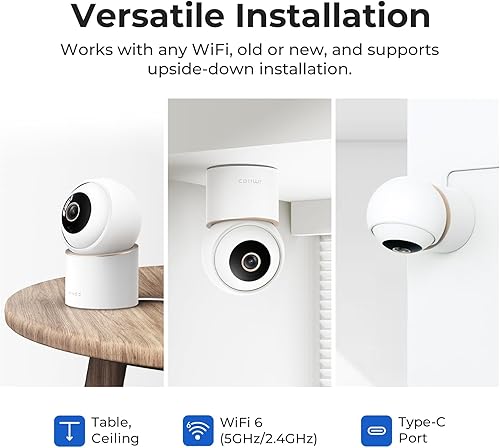 Miniatura 8 de IMILAB Cámara de seguridad para interiores C40 4K, cámara de habitación para niñosbebémascotas, WiFi 5G PanTilt Cámara interior con pista de