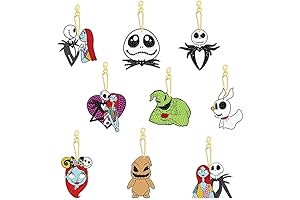 9 PCS Halloween Diamond Painting Keychain Kits