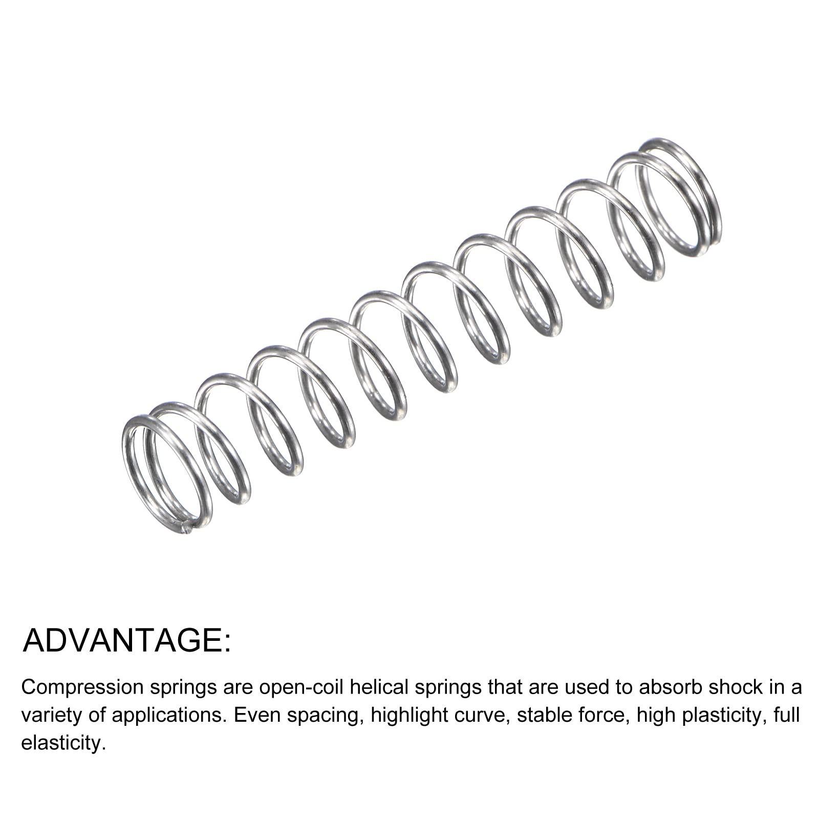 METALLIXITY Compression Springs (0.5x5mm OD,25mm Free Length) 20Pcs, 304 Stainless Steel Extension Spring - for Shop Home Repairs, DIY Projects, Silver Tone — Amazon image 5
