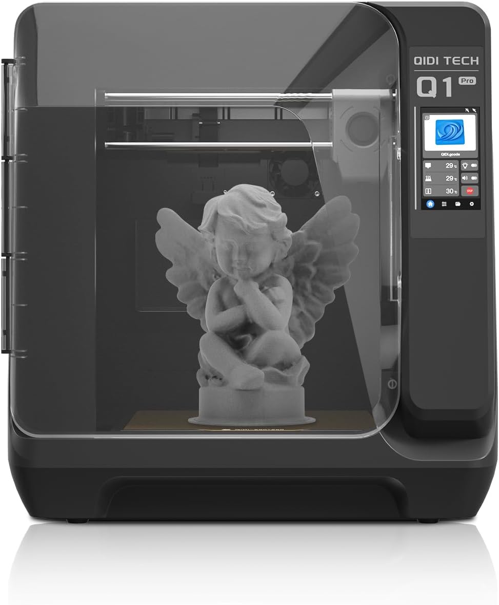 โ QIDI Q1 Pro 3D Printer, Enclosed 3D Printer with Camera, Max 600mm/s High Speed, Fully Auto-Leveling & Auto-Calibration, 60โ Chamber Heat, 350ยฐC Hotend, Tangle Detection, Printing Size 245x245x240 mm