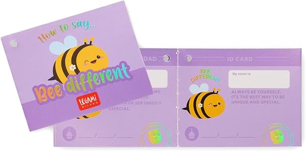Legami - Peluche Super Soft!, thème Bee, Format Mini, avec Carte d'Identité Personnalisable, Tient Debout, 14x15x12 cm - 3