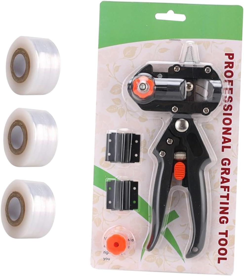 Mikikit 3pcs Grafting Scissors Blades and Tapes for Fruit Trees Bud Cutter and Gardening Pruner for Care and Easy Grafting Tasks