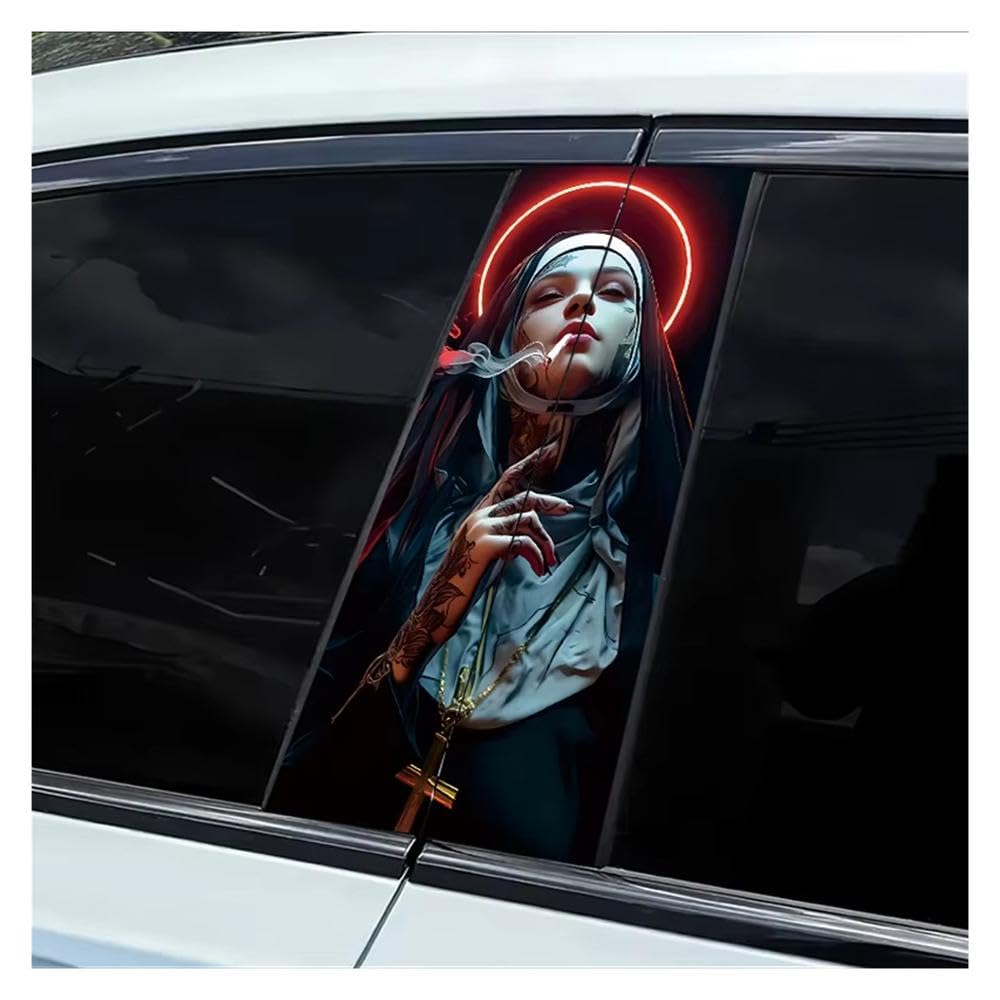 Decorative Items 2 PCS Car Door Post Decals Nun Smooth Material Protection Film with Anti-Scratch Properties