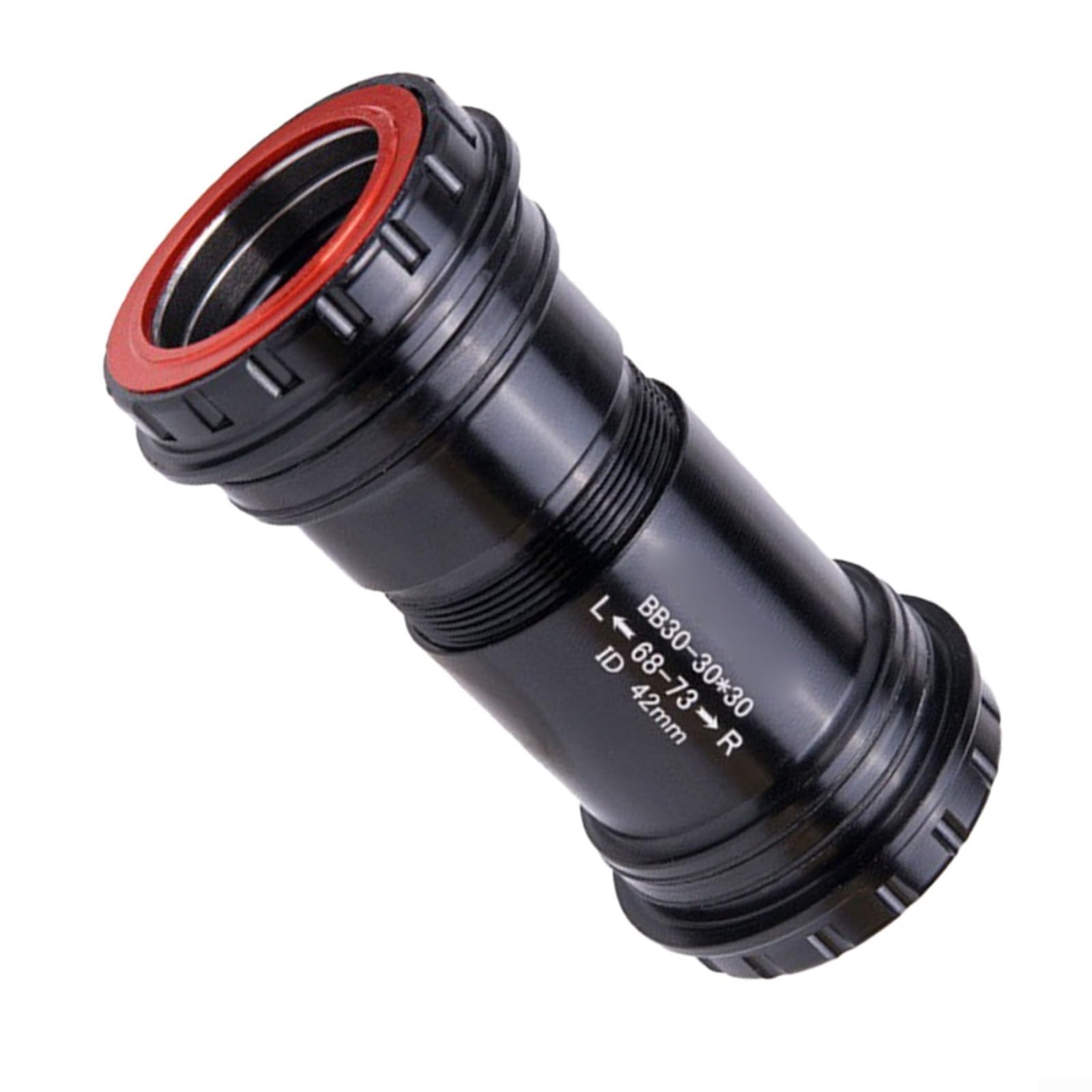 Pressfit - Cuscinetto centrale cavo per BB30 68/73 mm, asse da 30 mm, 4 cuscinetti sigillati, alluminio CNC leggero, centraggio filettato per mountain bike, bici da corsa, nero