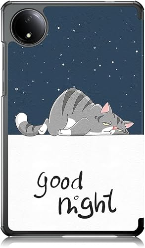 Tablet Case Compatible with Redmi Pad SE 8.7" 2024, Multi-Angle Stand Cover with Auto Wake/Sleep-Lazy Cat