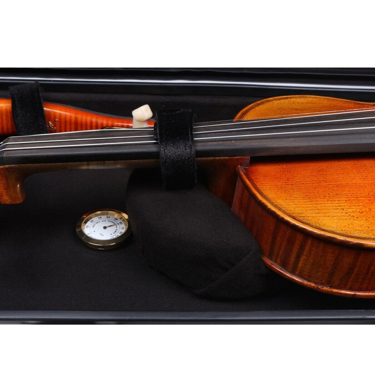 Estuche de violín rectangular de fibra de carbono 4/4 de tamaño completo, caja de violín con bloqueo de código, ligera funda de color claro con correa fuerte (plateado), estuche de 5 MN