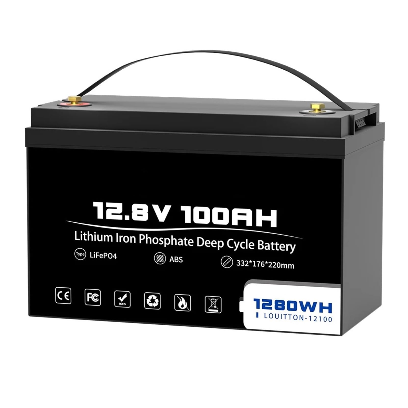 Batteria A Ciclo Profondo 12V 50AH 100Ah LiFePO4 Batteria 12,8V Alimentazione