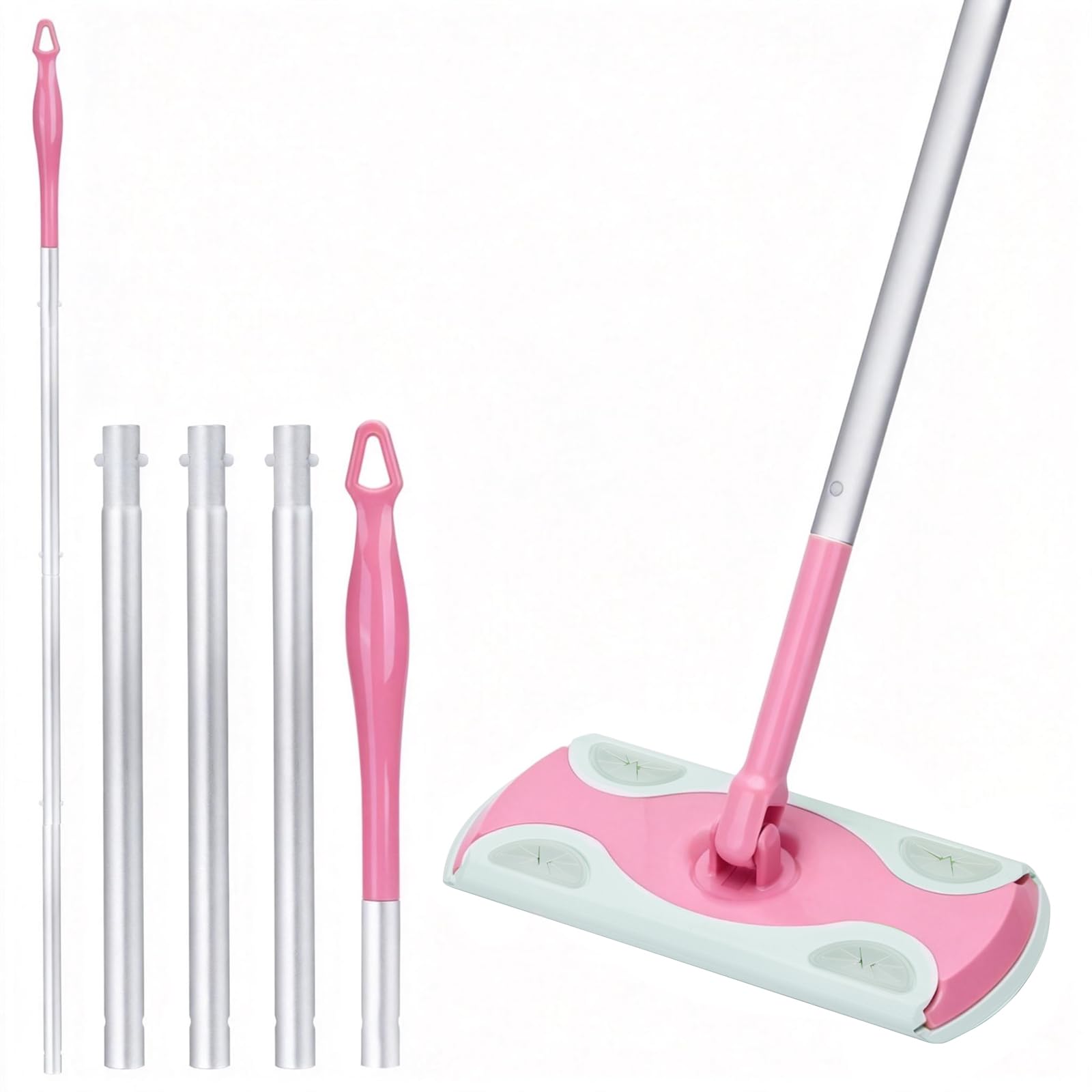 Photo 1 of **BOTTOM ONLY/NO POLE***Mop Handle Compatible with Swiffer, Detachable Pink Extra Long Mop Handle for Swiffer