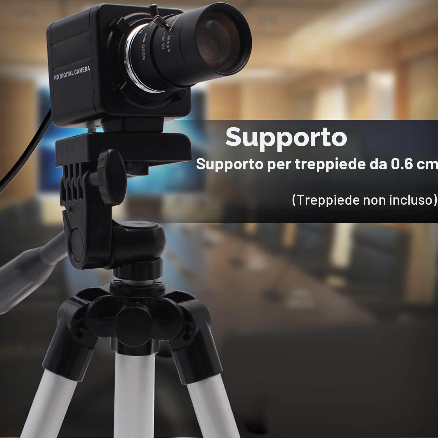 Svpro Webcam 1080P Full HD USB Camera con obiettivo zoom ottico 2.8-12 mm, messa a fuoco manuale formato H.264, caricamento rapido per video streaming, 0.01lux Low Light Camera con sensore IMX322