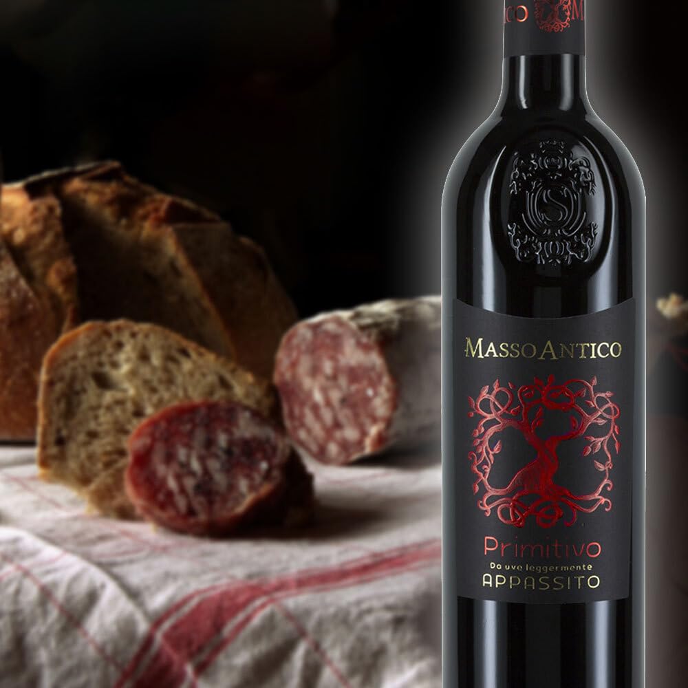 Masso Antico Primitivo Salento, halbtrocken, sortenreines Weinpaket + VINOX Winecards (6x0,75l)