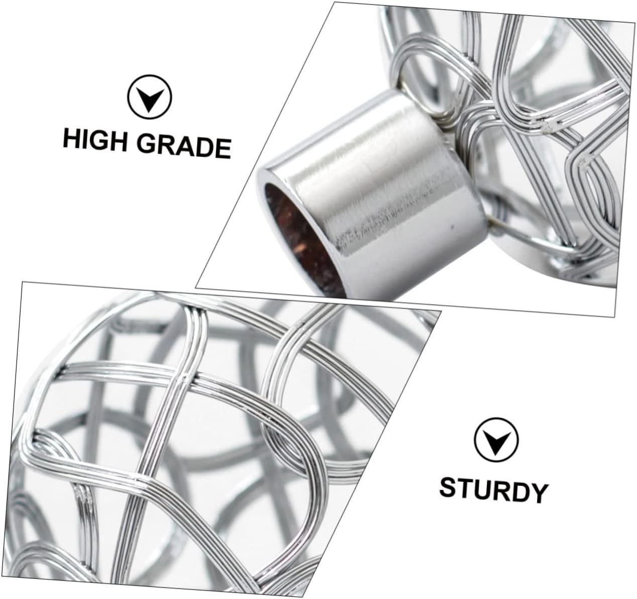 Curtain Rod finials, 8 Pcs Iron Roman Rod Curtain Rod end knobs Curtain Pole Ends Hollow cage Curtain Rod end Adjustable Stand Chic Curtain Rod Final White Skull Window