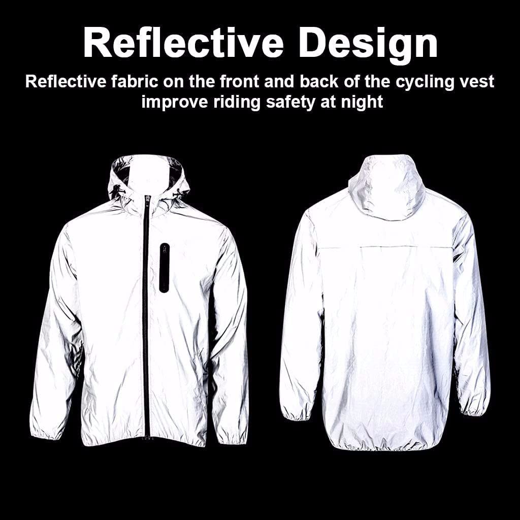 Fahrradjacke Herren/Damen Winddicht - Ultraleichte Sportjacke Mit Reflektorstreifen Für Radfahren