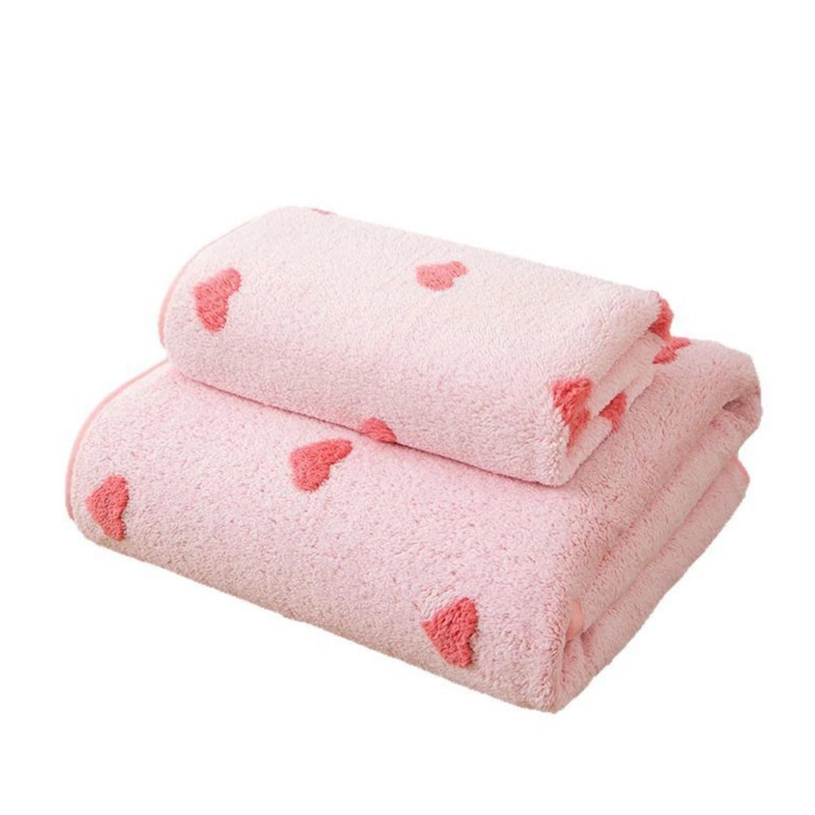 Serviette de bain à séchage rapide lot de 4 linge de toilette rose 34 x 74 cm