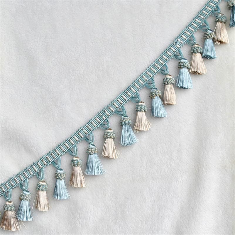 Curtain Tassels，Tassels for Sewing， 1 Meters for Cover Edge Clothes Decorated Trimming Lace Sewing Tablecloth Curtain Accessories(Light Blue)