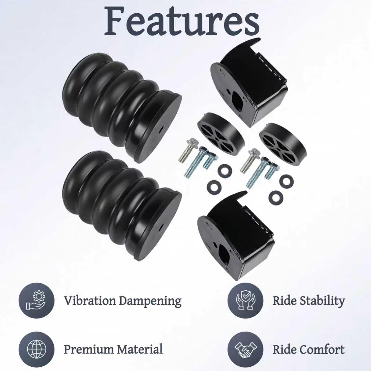 2PCS Rear Pair Air Helper Springs Replacement For F-150 4WD 2009-2021 SSDSADDSR-1SDSD17-4FSF7