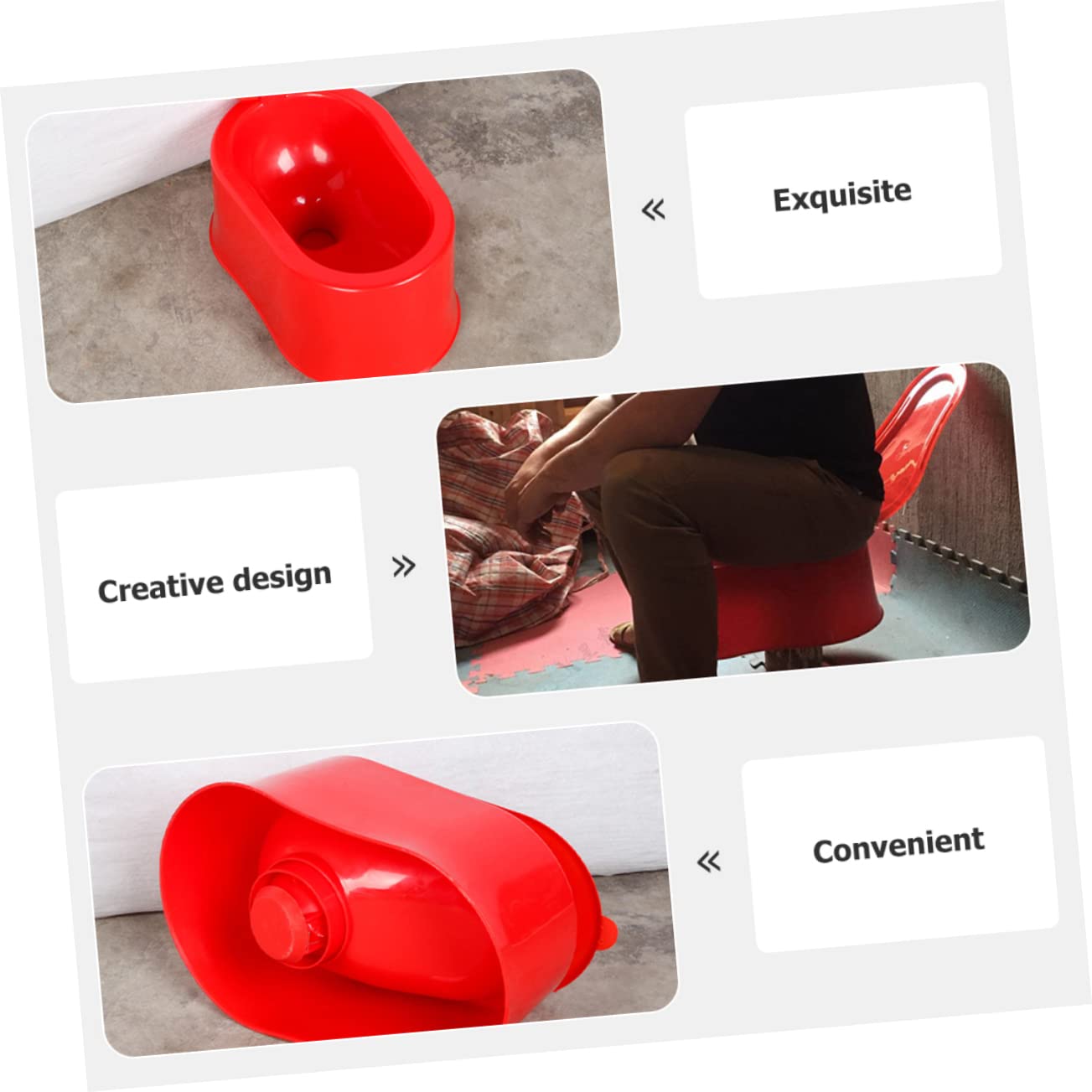 Zerodeko Dicke PVC Tragbare Toilette für Baustellen mit Einfachem Design aus Kunststoff Leicht und Sicher zu Verwenden für Bauarbeiter und Außeneinsatz Zufällige Farbe