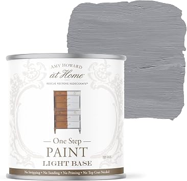 AMY HOWARD AT HOME Chalk-Based One Step Paint for Furniture, Cabinetry, Decor, Finish, and More | No Stripping, Sanding, or Priming | Light Base | 16 Ounce | Atelier