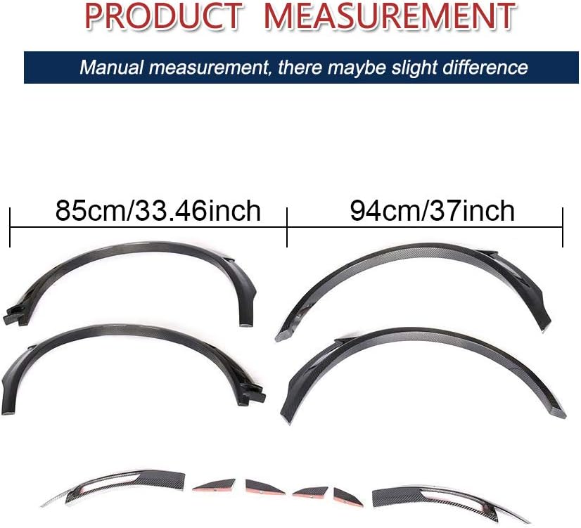 Wheel Well Lips fits Chevrolet Camaro 2D 2016-2019 Front & Rear Wheel Arch Lip Fender Flares Molding Trim Guard (Carbon Fiber)