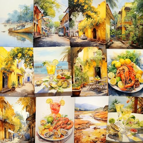 Image of Wallgasm Paper Beaches Of Goa And Pondicherry Nature Poster Set: Coastal Bliss Art Bundle - Set Of 54, 4 X 6 Inches Posters Collage Kit For Bedroom, Office, Dorm Room, Living Room