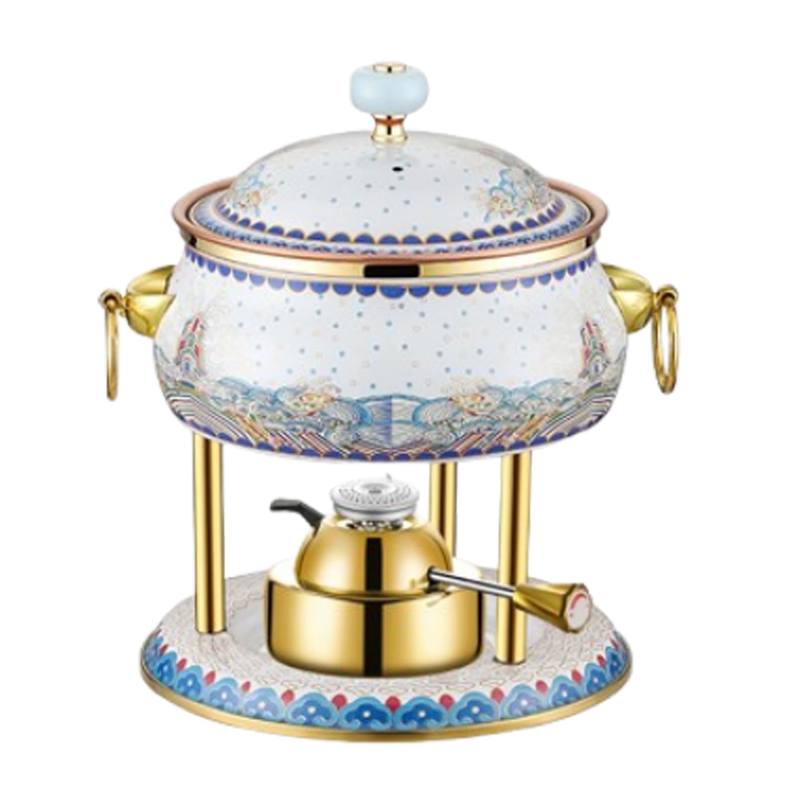 HTTGDGDH China Copper Pan Chinese Vintage Style Single Cooker Kitchen Cookware With Pan Lid Chinese Fondue Hot Pot Cookware,G,G