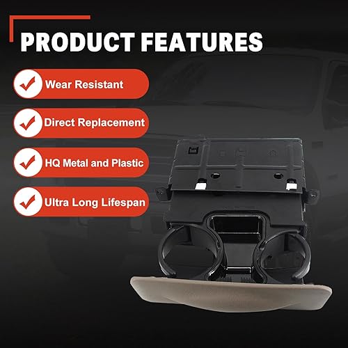 Miniatura 5 de USTAR Portavasos color marrón para Ford F250 F350 F450 F550 Super Duty Excursion 2001-2004 YC3Z-2513560-CAB