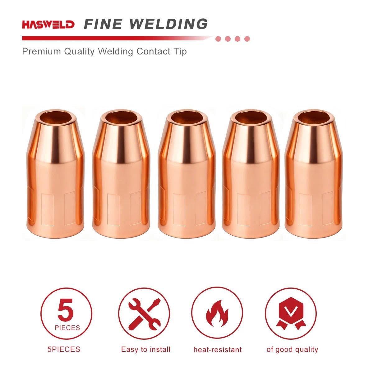 5 boquillas para pistolas de soldadura VNS50F Velocity Flush 1/2 rosca fija compatible con pistolas de soldadura Tweco Fusion 140 180 220 250 MIG