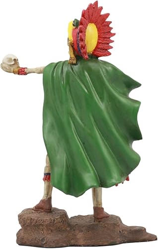 Miniatura 4 de Gifts & Decor Ebros Tenochtitlan Estatua de esqueleto de guerrero de águila azteca Día de los Muertos Calavera Fantasma Jefe Guerrero Figura